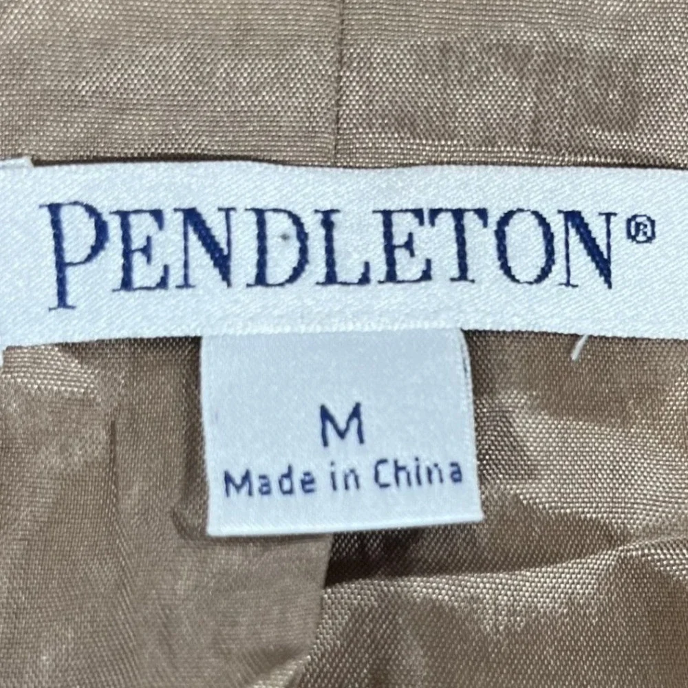 Pendleton Women's Medium Camel Tan‎ Merino Wool Blend Blazer Jacket